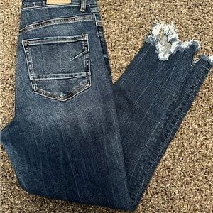 Parker Dark Blue Distressed Ankle Jeans